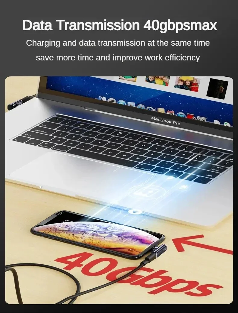 Enhanced USB-C Magnetic Adapter with 40Gbps Data Transfer and 100W Fast Charging Capability