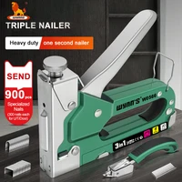 WYNN'S Versatile 3-in-1 Light Duty Nail Gun Manual Staple Gun for Carpentry and DIY Home Decoration Upholstery Furniture Tools 1
