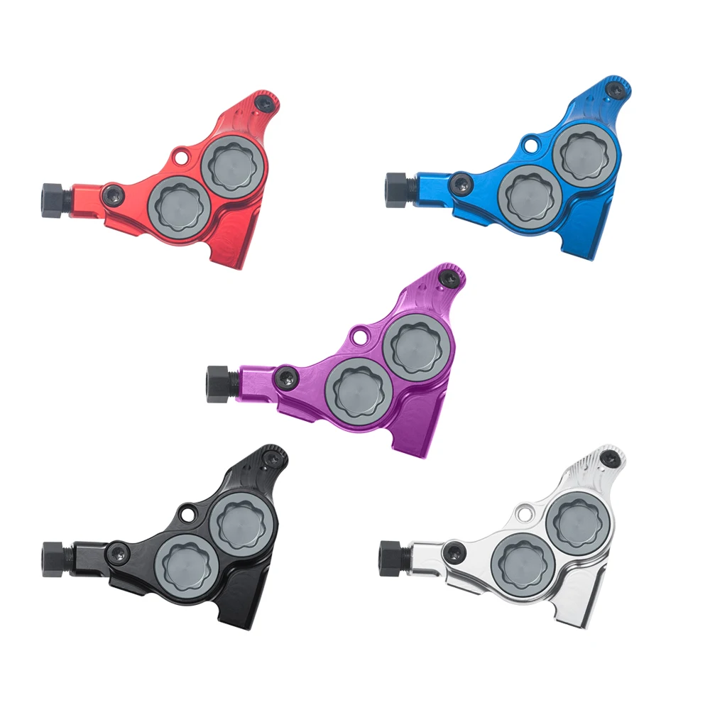 IIPRO Flat Mount hydraulischer Scheibenbremssattel mit 4 Kolben für Rennräder, MTB und Flat Bar Fahrrad-Upgrade-Kit, mehrere Farben – Detail 1