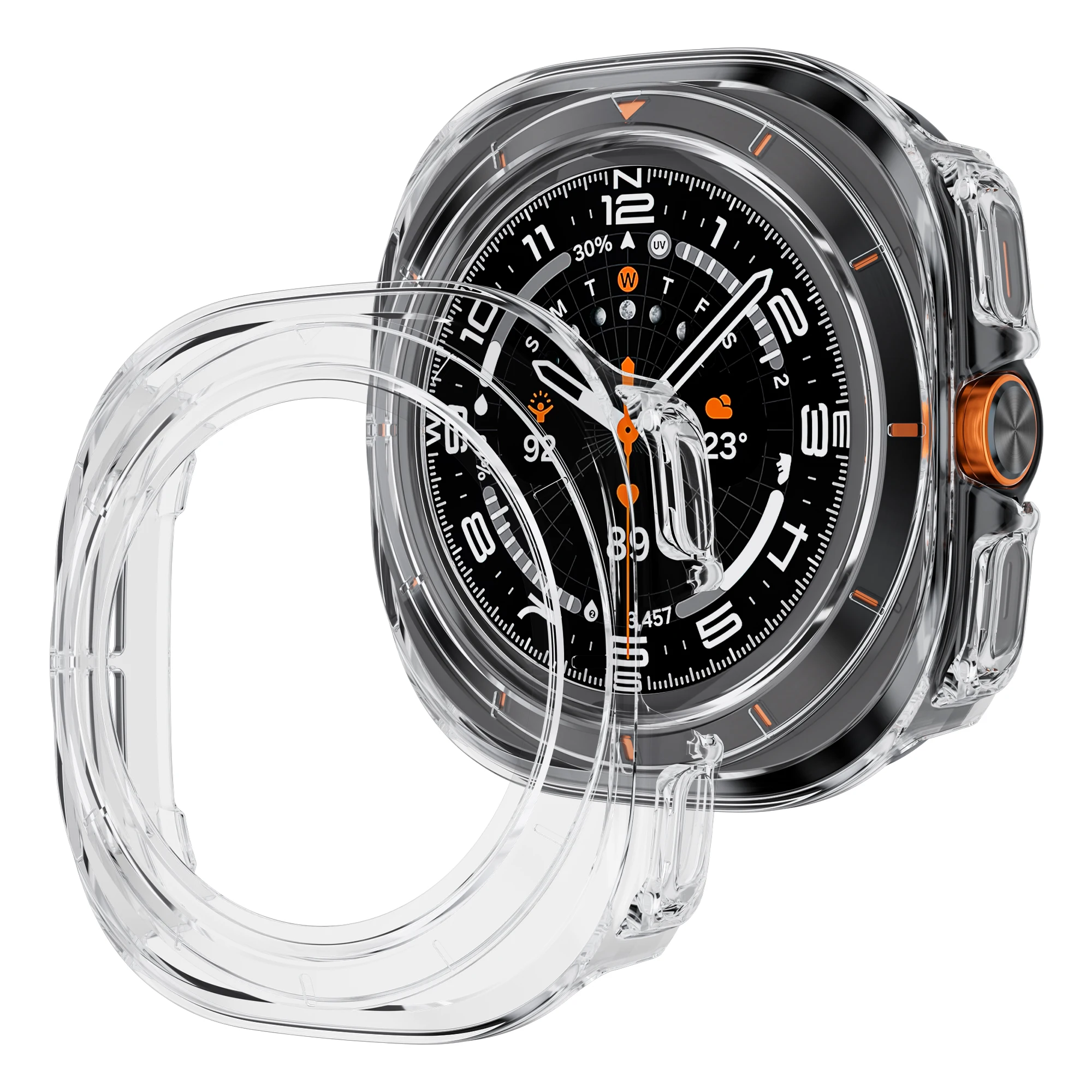 PC Case For Samsung Galaxy Watch 8 Ultra 47mm Accessories Hollow Hard Frame Protective Bumper Galaxy Watch 7 Ultra cover