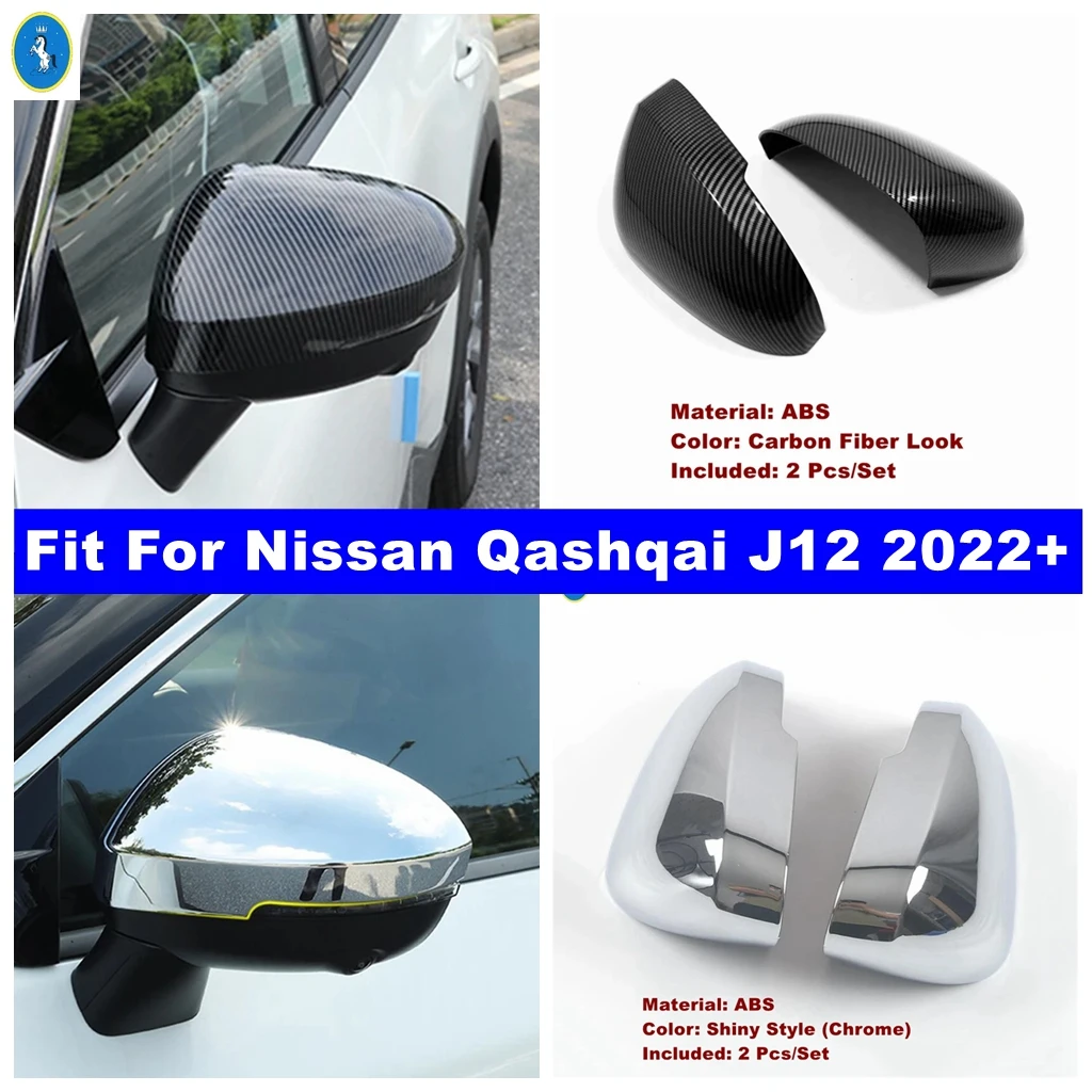 

For Nissan Qashqai J12 2022 2023 2024 Outside Door Rearview Mirror Decoration Protector Shell Cover Housing Exterior Accessories