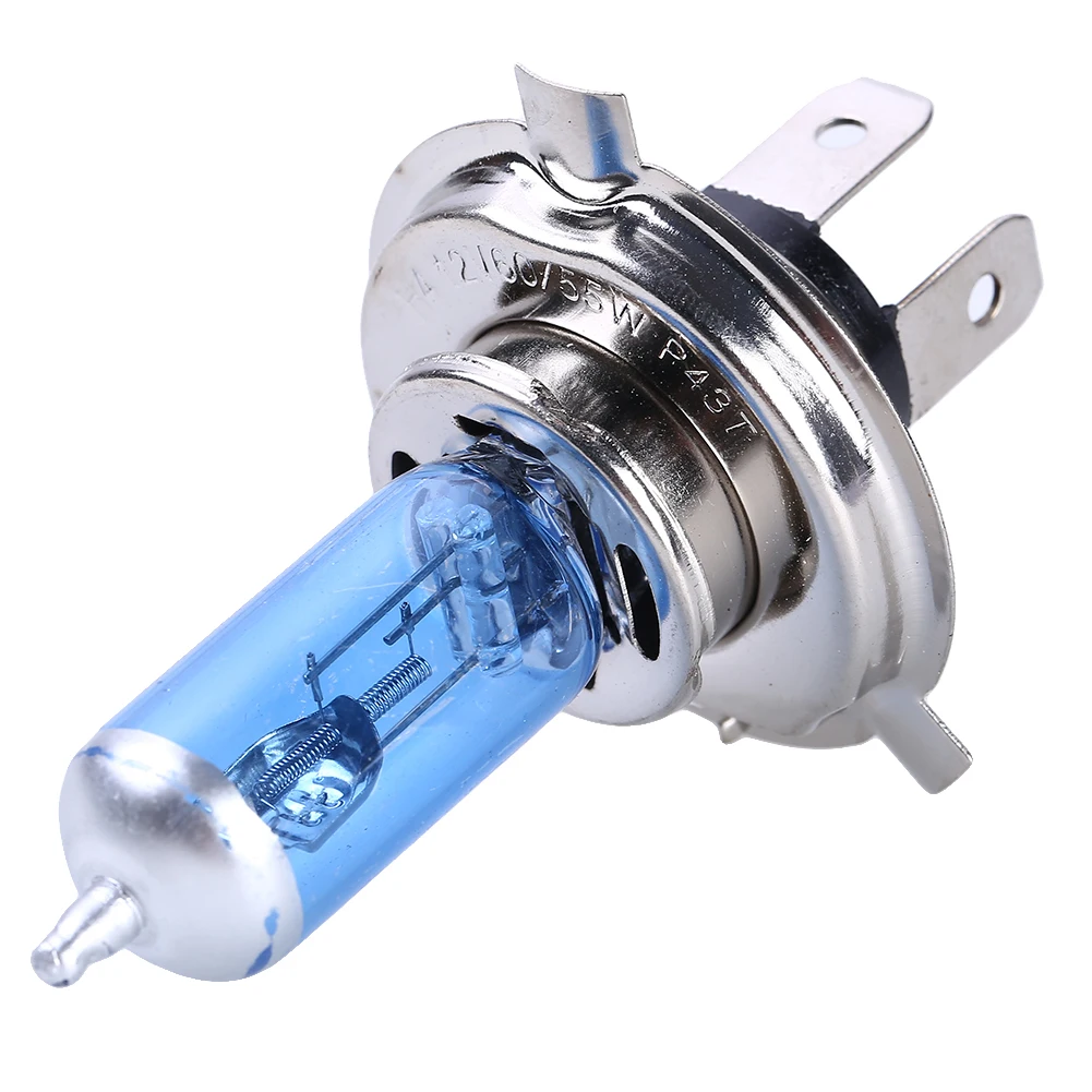 2pcs H4 55W Halogen Car Light Bulb High Low Beam H4 12V 60/55W P43T 9003 Super Xenon White 6000K Headlight Lamp