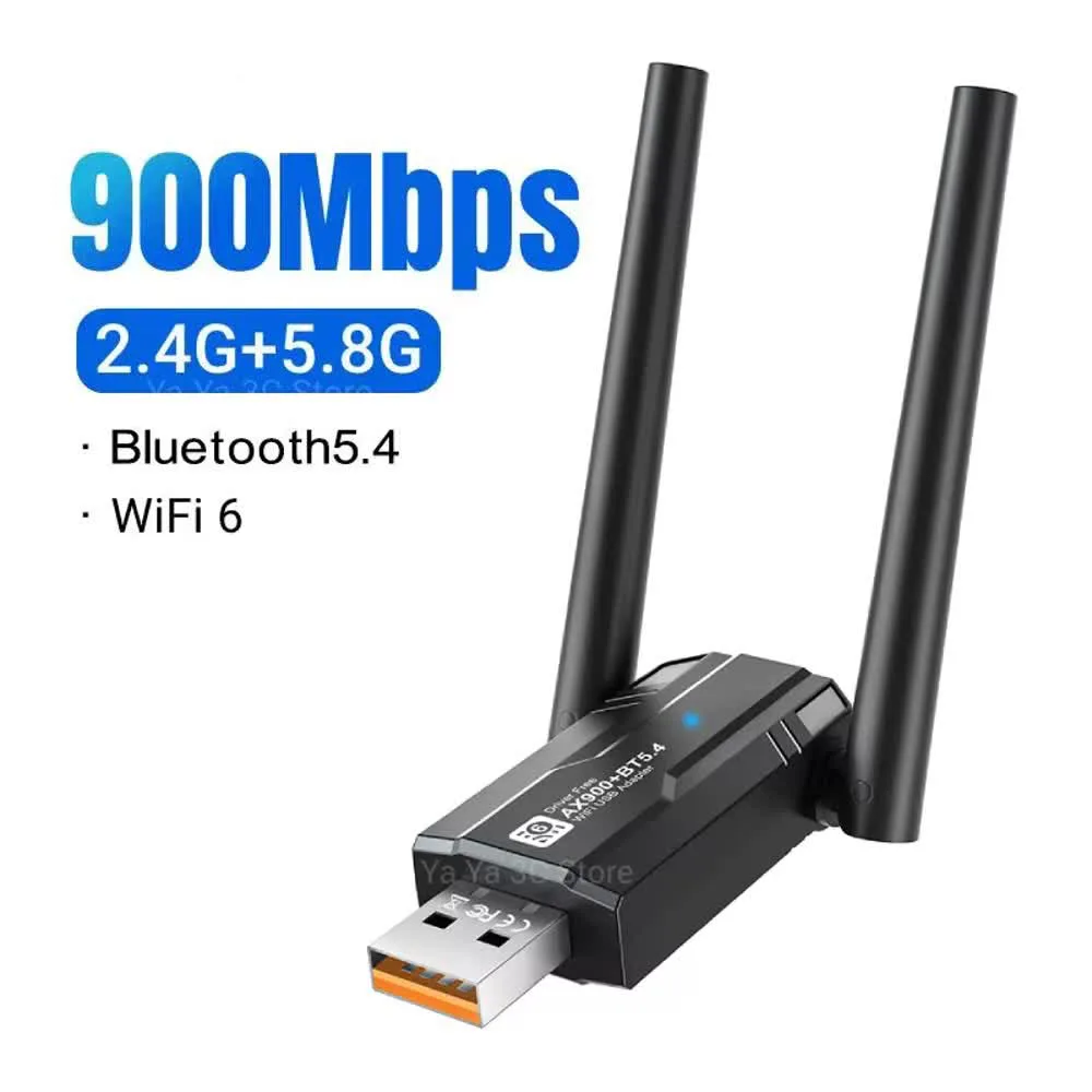 900Mbps USB WiFi Adapter Dual Band Bluetooth 5.4 2 In 1 Wi-Fi 6 Dongle Wireless Receiver For PC/Laptop Driver Free For Win10/11