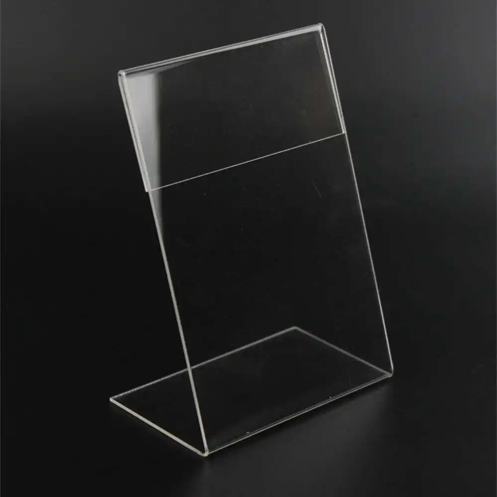 10pcs Acrylic Transparent Card Holder Stand Desk Sign Label Frame Display Paper Card Holders A6 1.3mm Price Label Holder Stand