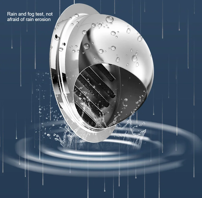 304SS Rainproof Vent Cap 45 &deg; Oblique Louver Aluminum Foil Tube Ventilation Cover Kitchen Bathroom Exterior Wall Exhaust Outlet air vent cover,ducting ventilation cover