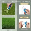 Foldable Golf Divot Repair Tool with Golf Ball Tool Pitch Groove Cleaner Golf Accessories Putting Green Fork Golf Training Aids 6