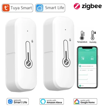 Tuya Smart Zigbee3.0 Temperature and Humidity Sensor Indoor Thermometer Monitor Smart Home Work with Alexa Google Home Assistant 1