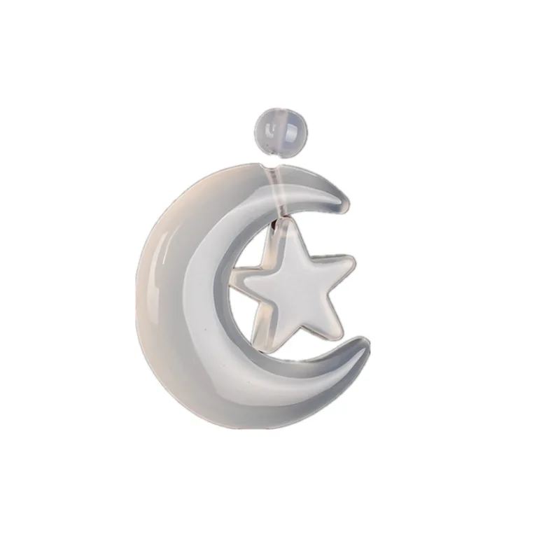 Natural jade handcarved star moon pendant simple retro agate pendant lovers temperament jewellery fashion for women men