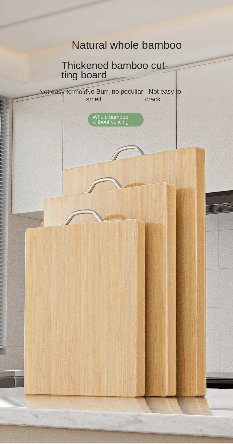 Description Picture 2 of item31x23x1 8cm Bamboo Chopping Board with Handle Two Sided Thick Square Cutting Board Kitchen Food Serving Tray Lightweight Durable