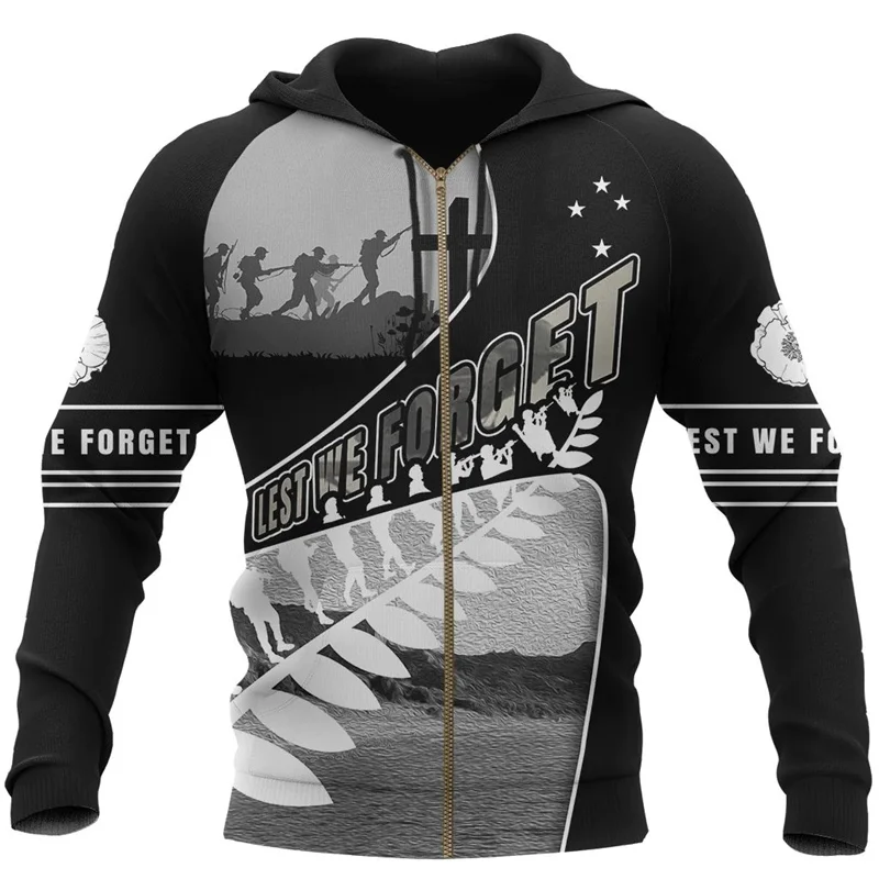 thumbnail image 1 of Sudadera con capucha y estampado 3D de helecho rojo maorí de Nueva Zelanda para hombre, novedad, sudaderas con capucha y sudaderas, abrigo deportivo con capucha, 1 of 5