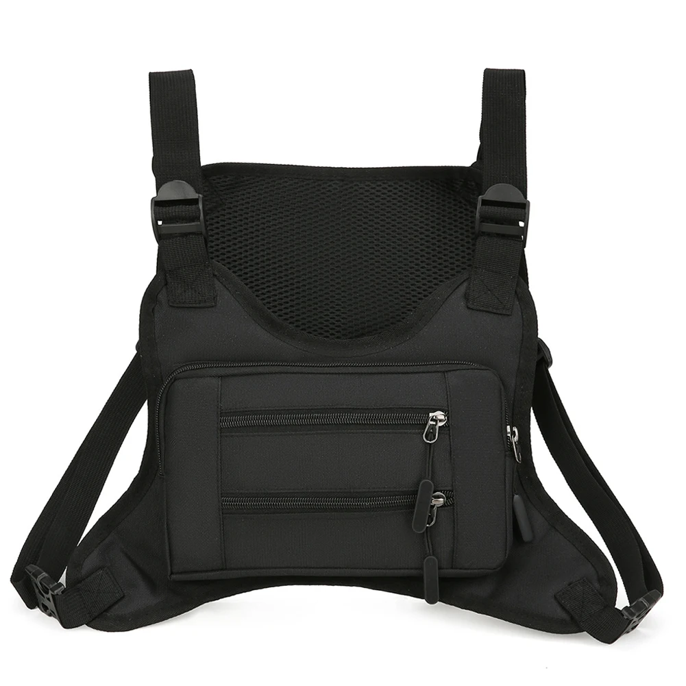 Front Chest Pack Multi-Pockets Fashion Sport Backpack Adjustable Strap Streetwear Chest Bag for Running Travel 3