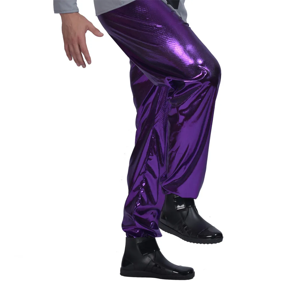 Men's Movie Robot Alien Costume Cosplay Adult Halloween Party Fashion Purple Outfits Carnival Easter Purim Fancy Dress