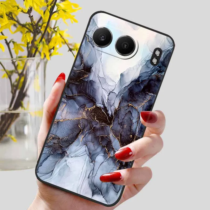 Elegant Black Marble TPU Soft Phone Cover - Fashionable Silicon Back Protector