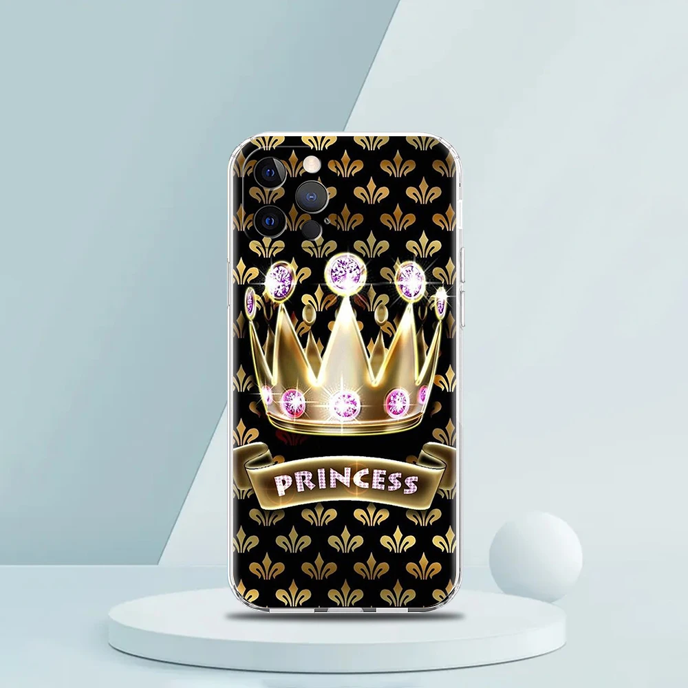 Diamond Crown Transparent Soft Phone Case - Elegant and Durable Protection