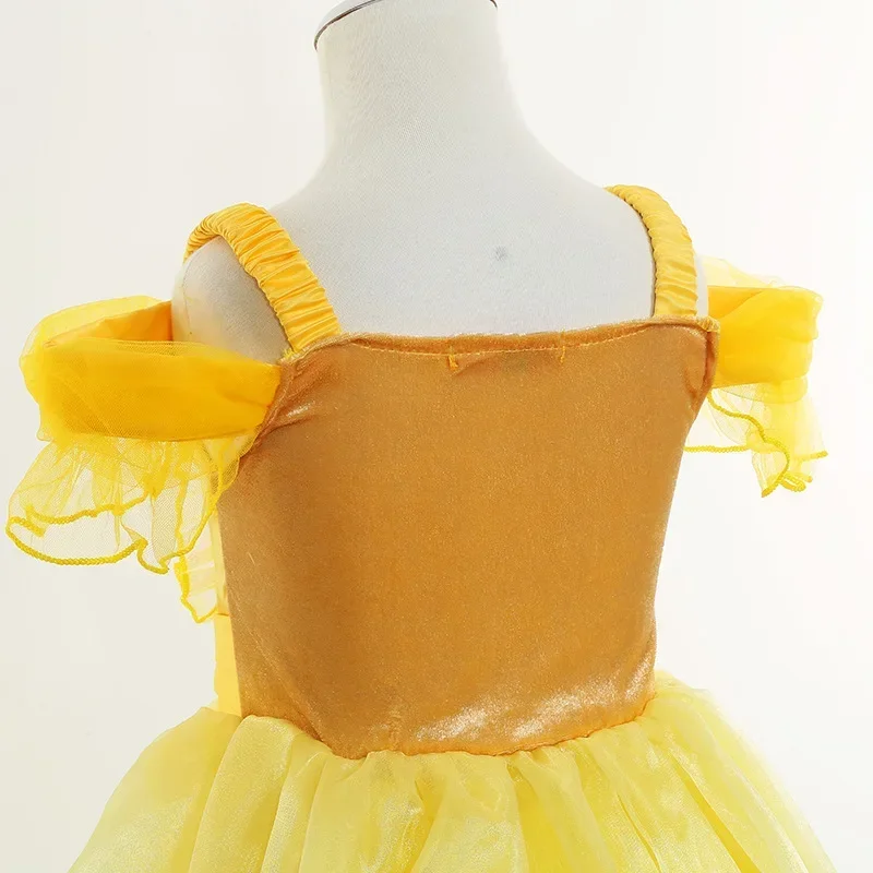 Child Princess Costume Halloween Beauty and the Beast Cospaly Fancy Bella Dress Kids Prom Gowns Belle Costumes Girls images - 6