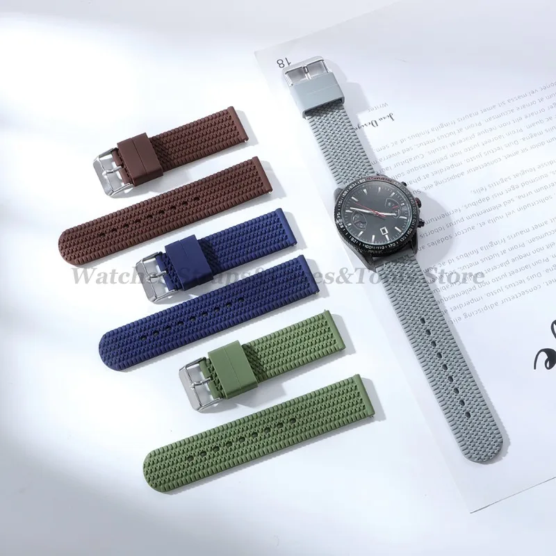 Premium Soft Silicone Quick Release Watch Band - Versatile Rubber Strap in Multiple Sizes