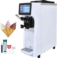 Commercial Ice Cream Maker, 10-20L/H Yield, 1000W Countertop Soft Serve Machine with 4.5L Hopper 1.6L Cylinder Touch Screen Puff 1