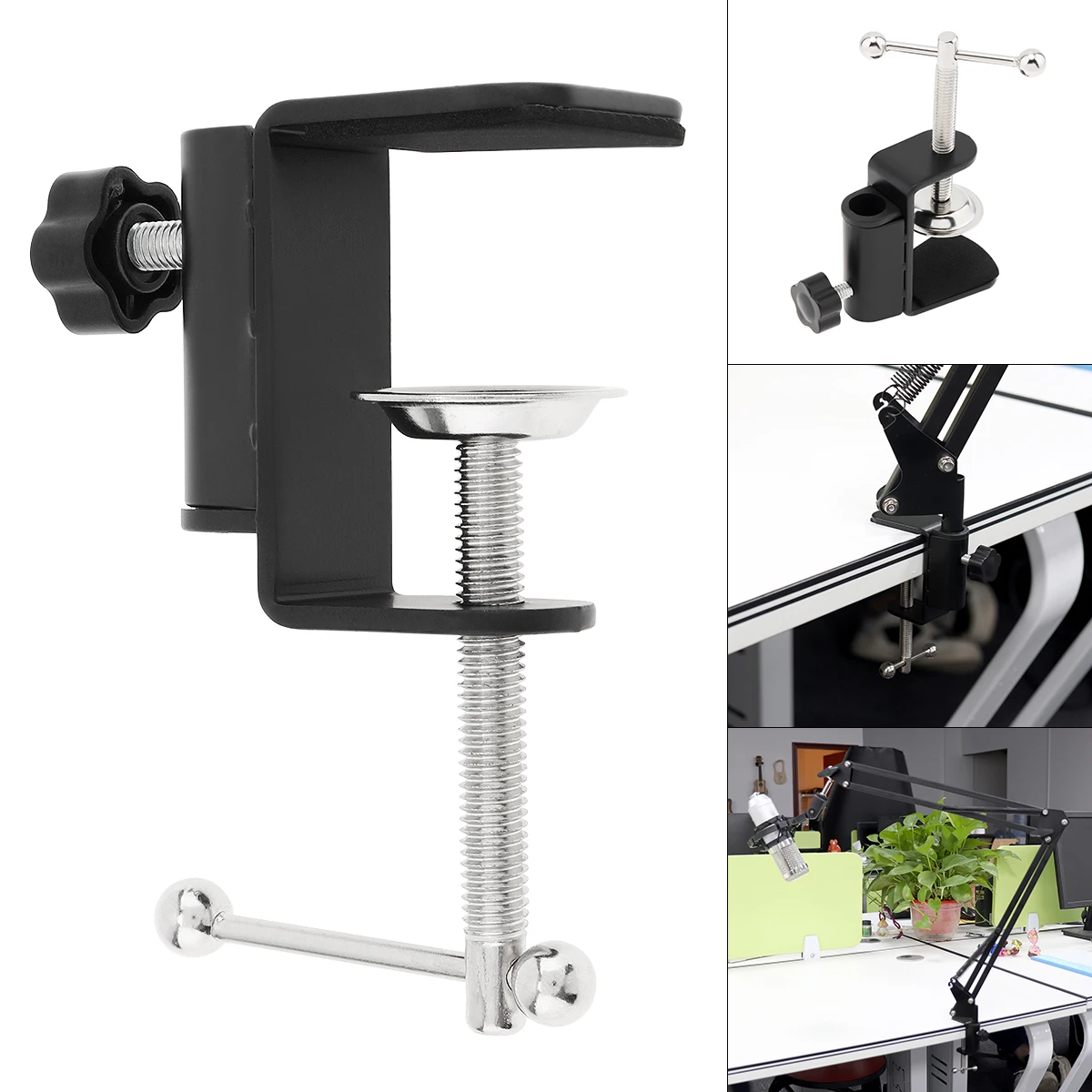 Universal DIY Fixed Metal Bracket Clamp Desk Lamp Holder Clip LED Lamp Accessories for Microphone / Broadcast boya by m1 pro ii universal clip on microphone omni directional condenser lapel mic