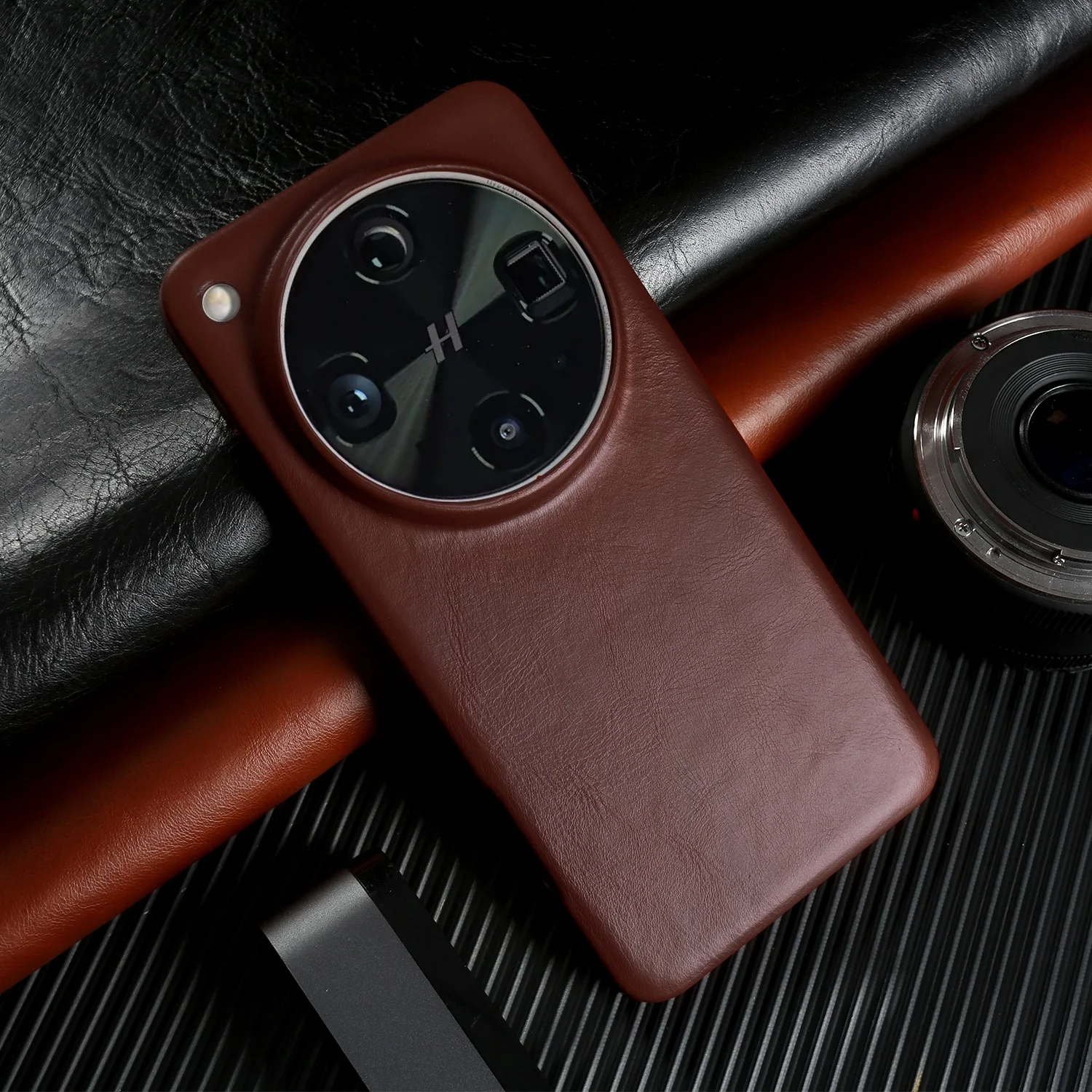Vintage Full Wrapped Genuine Leather Business Oil Wax Magnetic Phone Cover