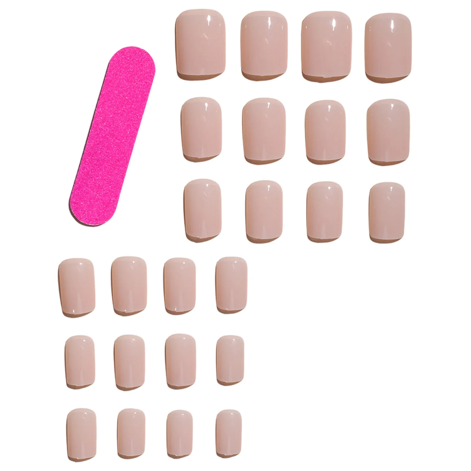 

Pink Solid Color False Nails Charming Comfortable Wearing Nails for Nail Art Decoration Use