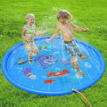 Gonfiabile Per Bambini Rotondo Spruzzi D'acqua Gioco Piscina PVC Piscine 100-170 cm Giocare Sprinkler Zerbino Cortile Divertimento All'aria Aperta Dropshipping 1
