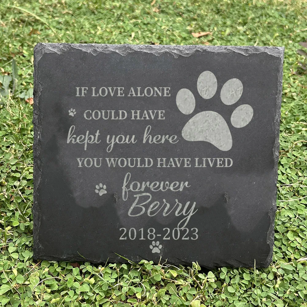 Dog Memorial Statue Pet Memorial Garden Stone Slate Engraved with Dog Name for Dog Loss Gifts dog memorial statue