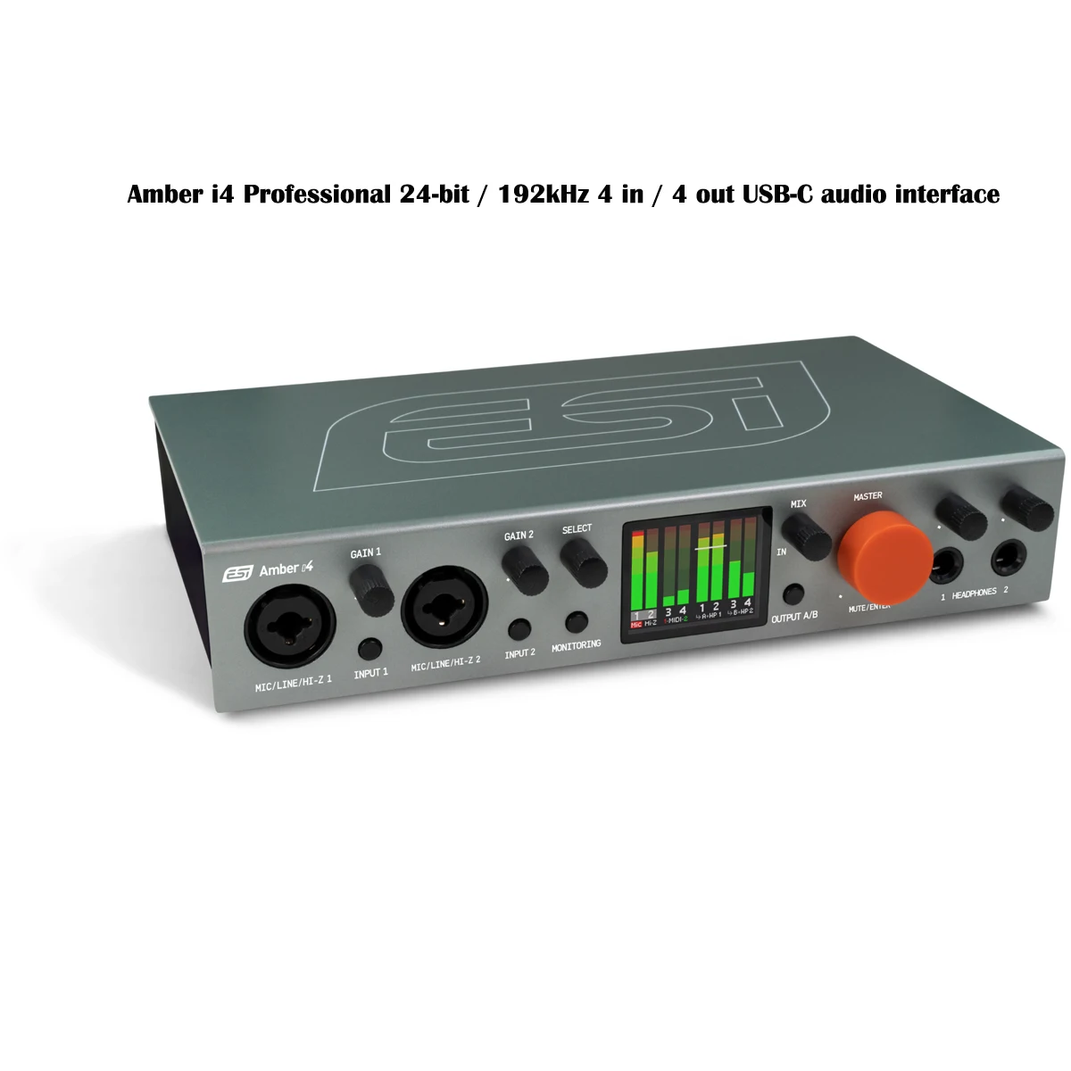 ESI Amber i4 Professional 24비트/192kHz 4입력/4출력 USB-C 오디오 인터페이스 (프로듀서, 스튜디오, 홈 뮤지션, 밴드, 콘텐츠 제작자용)