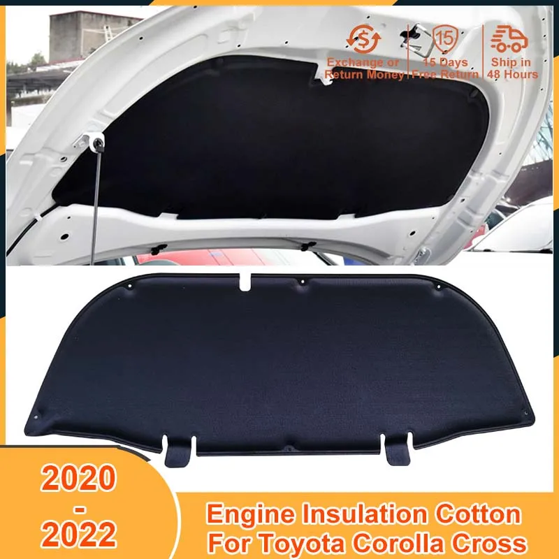

2020-2022 Front Engine Hood Sound Heat Insulation Cotton Pad for Toyota Corolla Cross 2020 2021 2022 Accessories Soundproof Mat