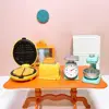 DIY Dollhouse Bear Biscuits 1/12 Miniature Furniture Toaster Oven Mixer Electronic Scale Model Set Kitchen Toys For Girl Gift 2