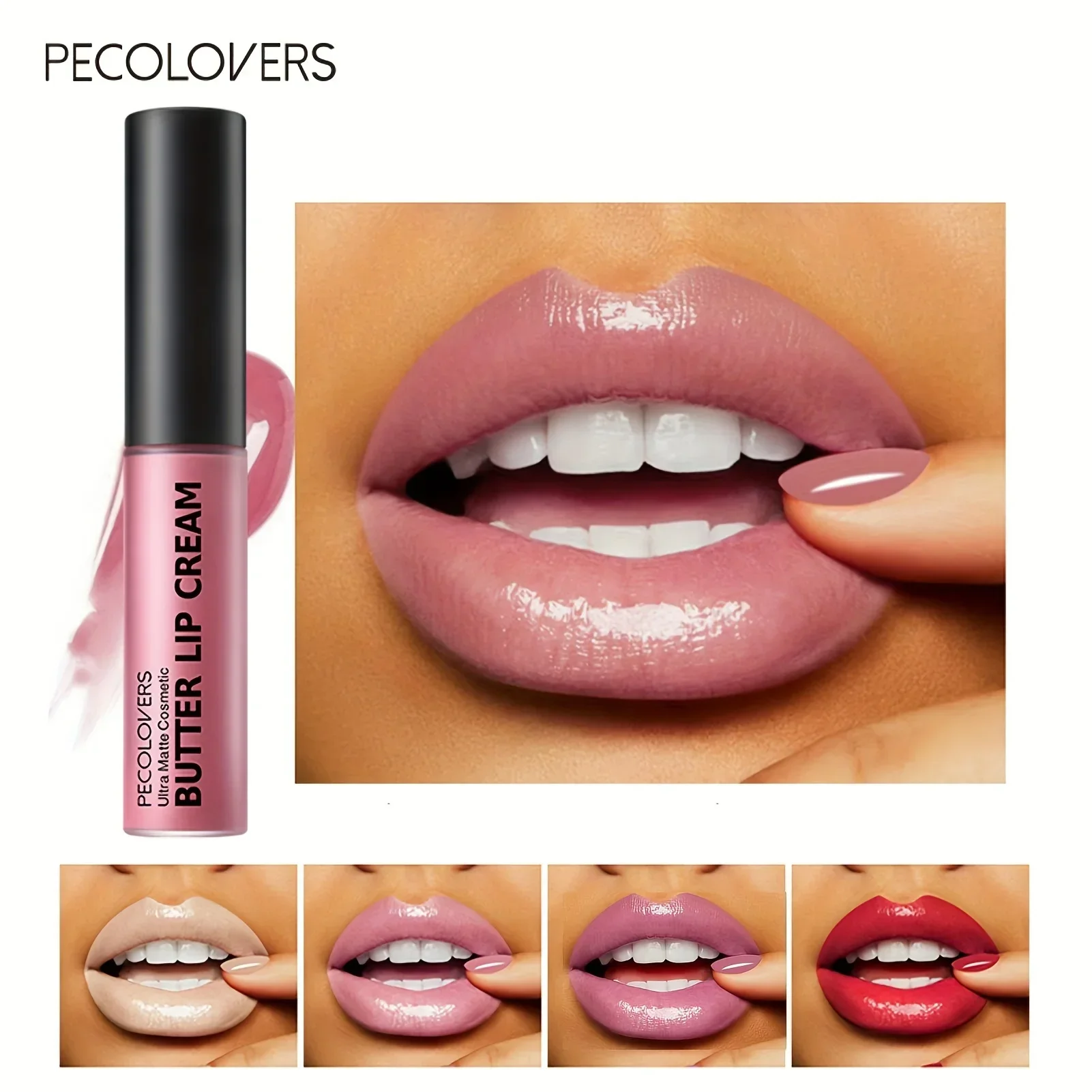 1PC Butter Silky Lip Gloss Hydrating Liquid Lipstick Pink Red Tones Long Lasting Lipgloss 2