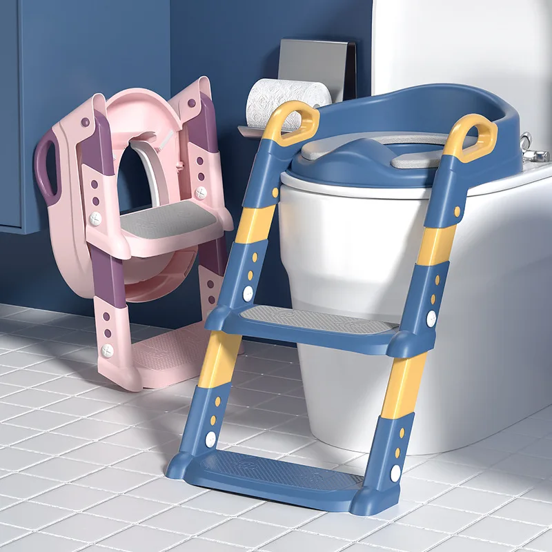 

Stair Style Children's Toilet Boy and Girl Baby Folding Rack Step Stool Child Step Seat Ring Baby Potty Toilet Potties & Seats