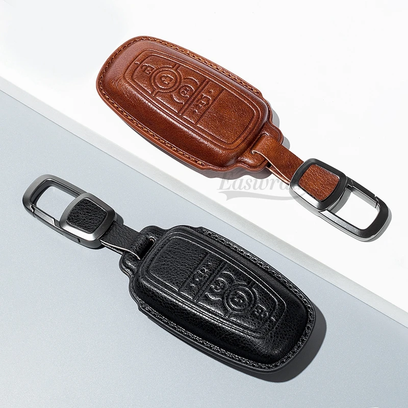 Portachiavi In Pelle Per Auto Custodia Per Ford Fusion Mustang Explorer F150 F250 F350 Ecosport Edge S-Max Ranger Lincoln Mondeo