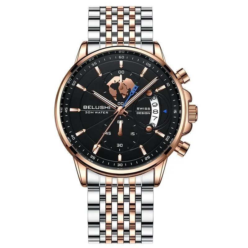 Business Men Watch Calendar Small Three Needle Timing Waterproof Luminous Men Quartz Watch Fashion Leather Strap or Steel Strap