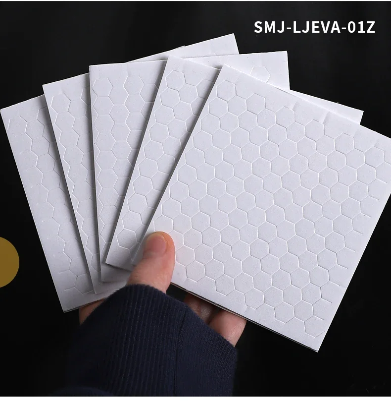 JIANWU 5 Pcs/set Hexagonal EVA Foam Double-sided Tape Journal Material Collage Sticker Creative DIY Student Supplies Stationery
