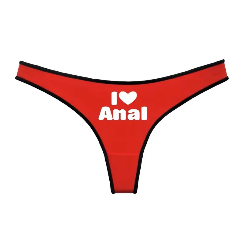 I LOVE ANAL Female Lingerie Girls G String Red Cotton Underwear for Womens Soft Seamless Invisible Breathable Sport Underpant