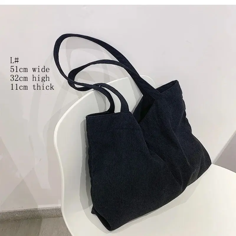 Women's Corduroy Totes Bags 2023 opper Handbags Girls Zi Multi-Functional e Bag ular External Material ABS