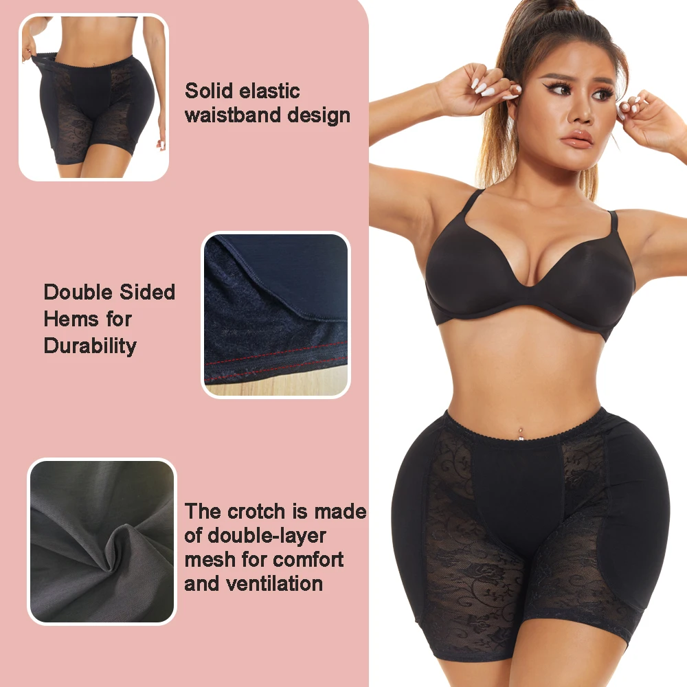 NINGMI Women Butt Lifter Shaper Panties Plus Size Hip Enhancer Body Shapewear Sexy Underwear Seamless Fake Body Shaper Panties