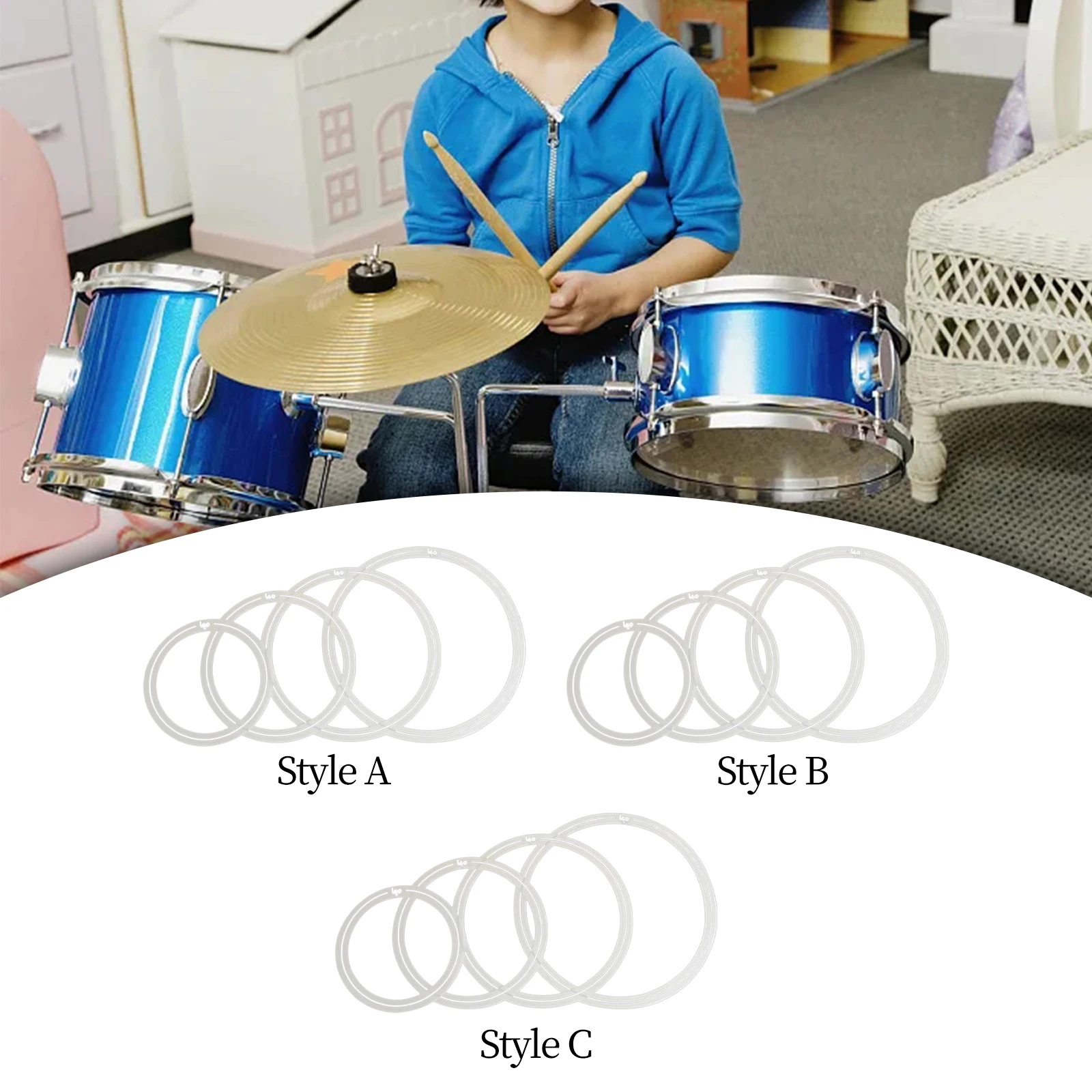 Dampening Drum Mute Rings 4Pieces for Percussion Instrument