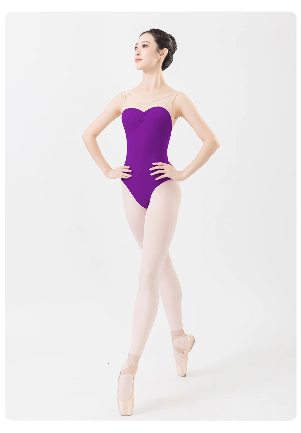 Ballerina Erwachsenen-Tanzstrumpfhose Tanzbekleidung Ballett-Trikot Damen Rückenfreies Tanz-Trikot Gymnastik Ballett-Kostüm 5676 – Detail 9