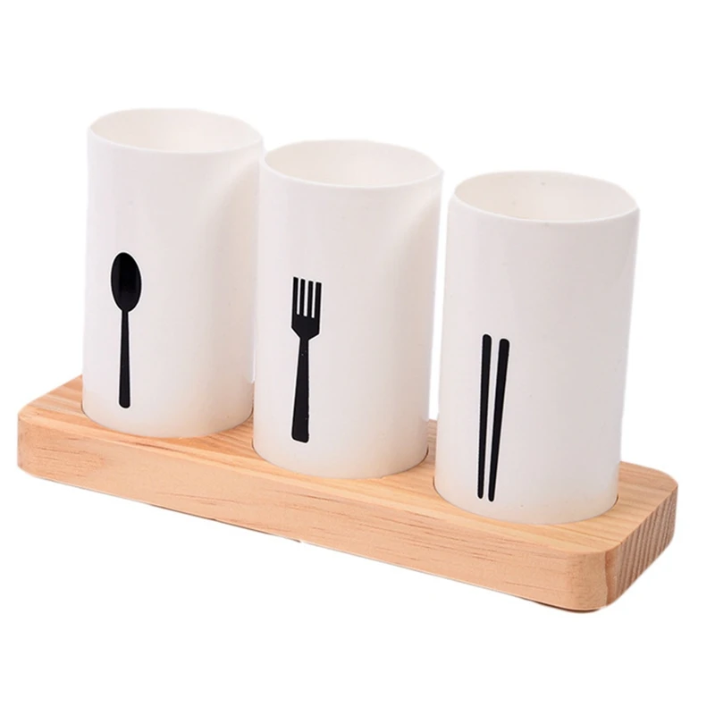 

Utensil Holder For Kitchen Counter With Wooden Base Large Round Cooking Utensil Holder Durable Easy To Use