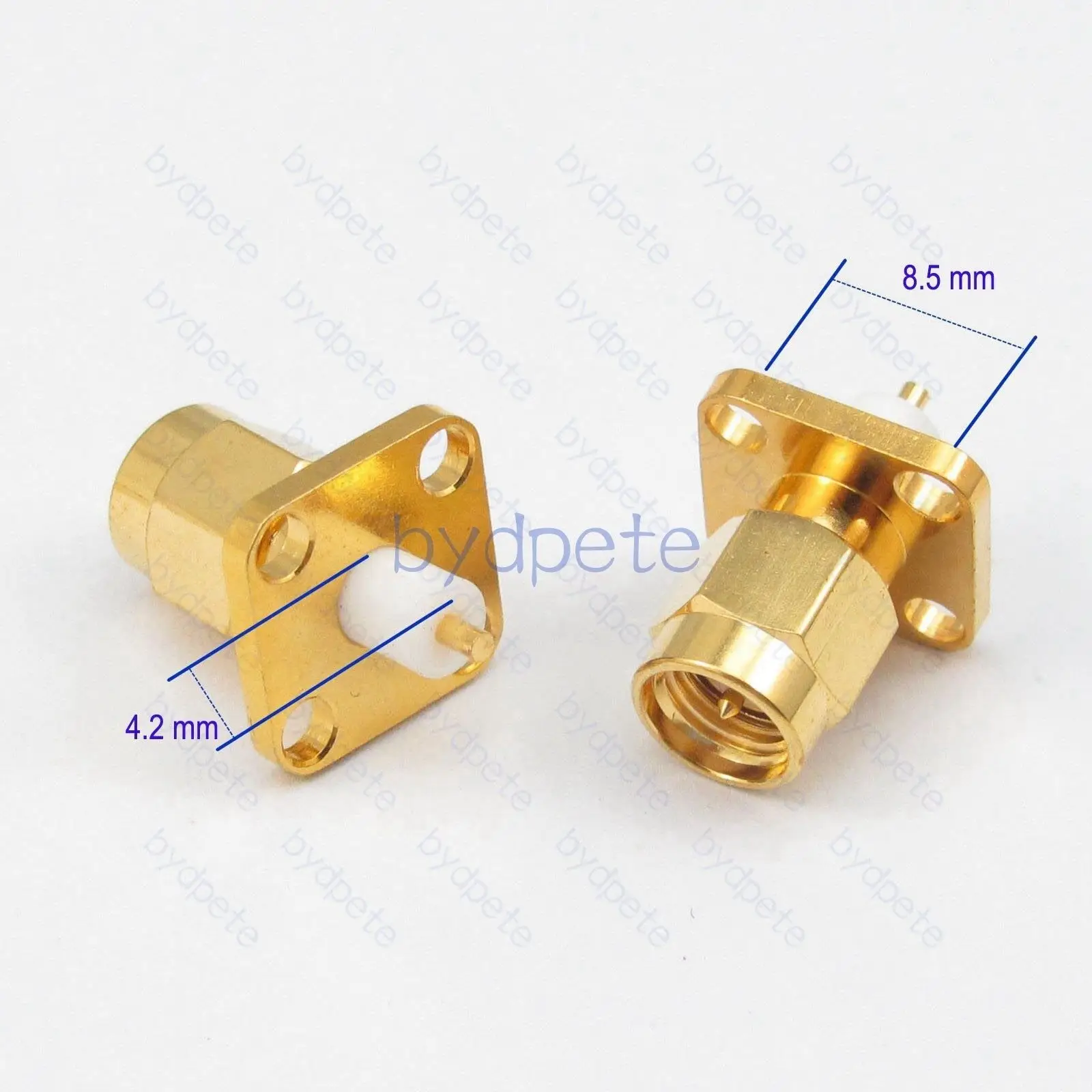 

SMA Male Plug 4 Hole Panel Mount Solder for PCB Connector 50ohm Coaxial Adapter