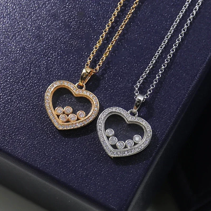 

New 925 sterling silver heart-shaped necklace for women's fashionable luxury brand jewelry Valentine's Day gift