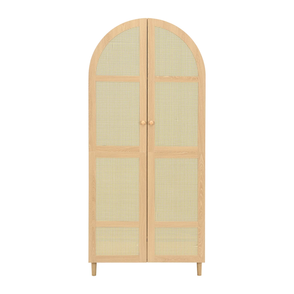 Moderner luxuriöser Kleiderschrank mit gebogenen Türen, großzügiger Stauraum, Kleiderständer und Schubladen, für Schlafzimmer und Eingangsbereiche – Detail 25