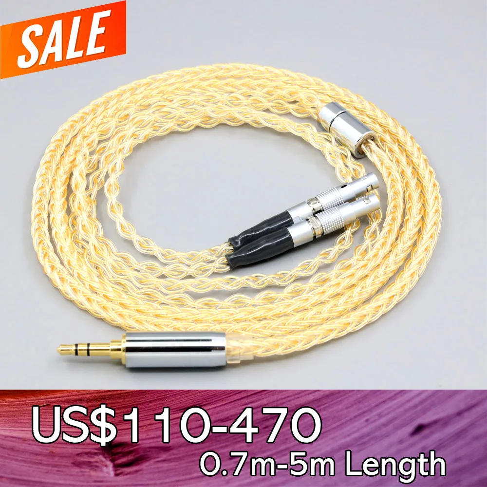 

8 Core 99% 7n Pure Silver 24k Gold Plated Earphone Cable For Ultrasone Veritas Jubilee 25E 15 Edition ED 8EX ED15 LN008429