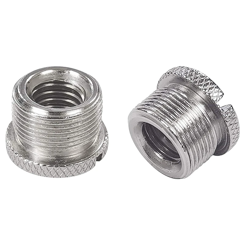 6 Pcs 5/8 Inch Male To 3/8 Inch Female Mic Converter Threaded Screw Adapter With Knurls For Microphone Stands Mounts