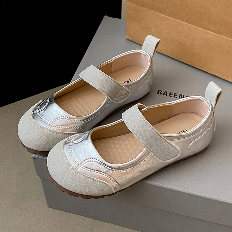 Breathable Cloudlike Flat Bot Sports Sandals for Women Summer Slip-On oes with Magic Tape Casual Faion Mary Janes