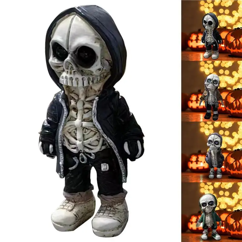 

Skeleton Statue Resin Craft Gothic Statue Skull Monument Skeleton Figurines For Home Desk Decoration Collectable Halloween Decor
