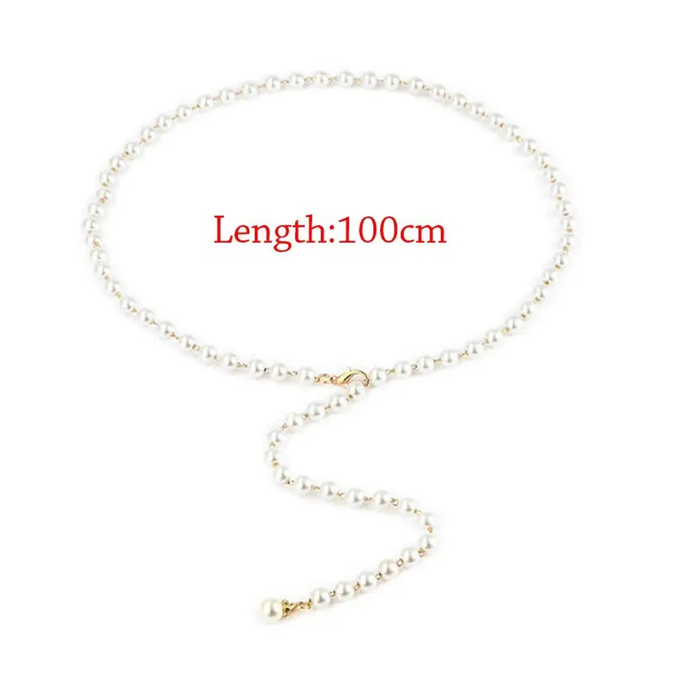 Catena In Vita Con Perle E Fiore Bianco - Cintura A Nappe Multistrato Regolabile - Accessorio Elegante Per Abiti Da Sposa E Feste - Donna - 2