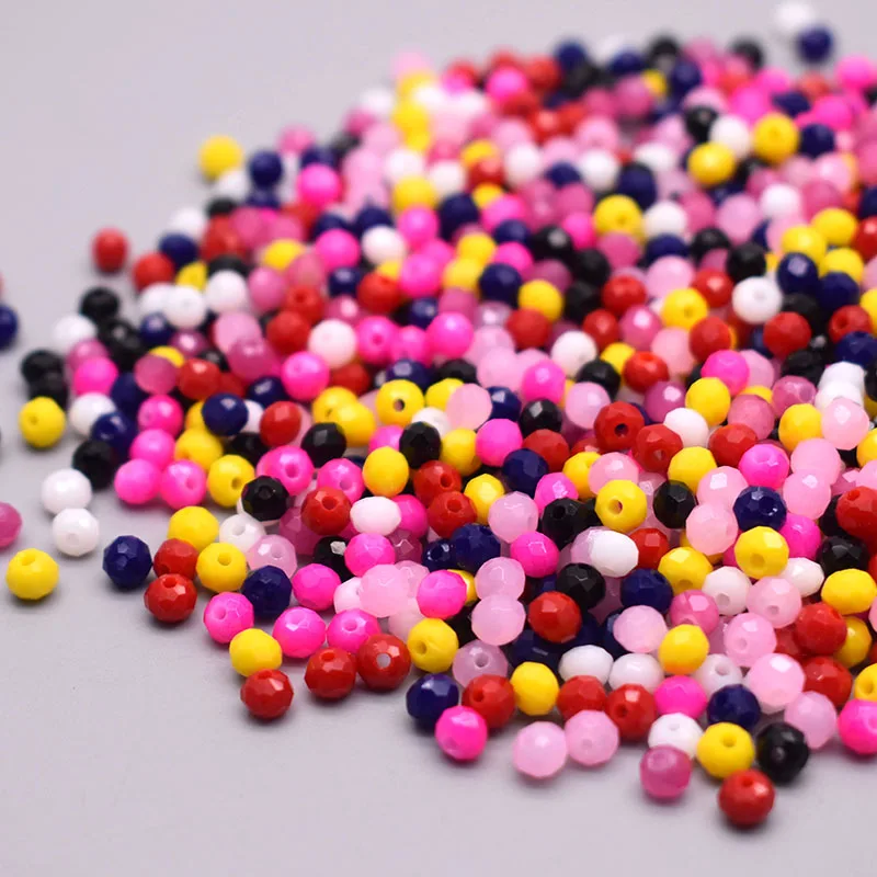 

yanqi 4x4.5mm Roundle Faceted Crystal Glass Beads Material Bag Making Beaded Loose Beads for Jewelry Making DIY