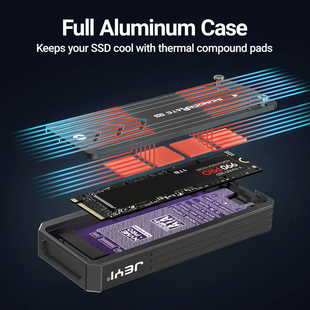 SSD Enclosure Hard Drive Enclosure JEYI Visual Smart M.2 NVMe / SATA SSD Enclosure USB 3.2 10Gbps 10 Set Modes Real-time temperature Support M-Key B+M Key UASP